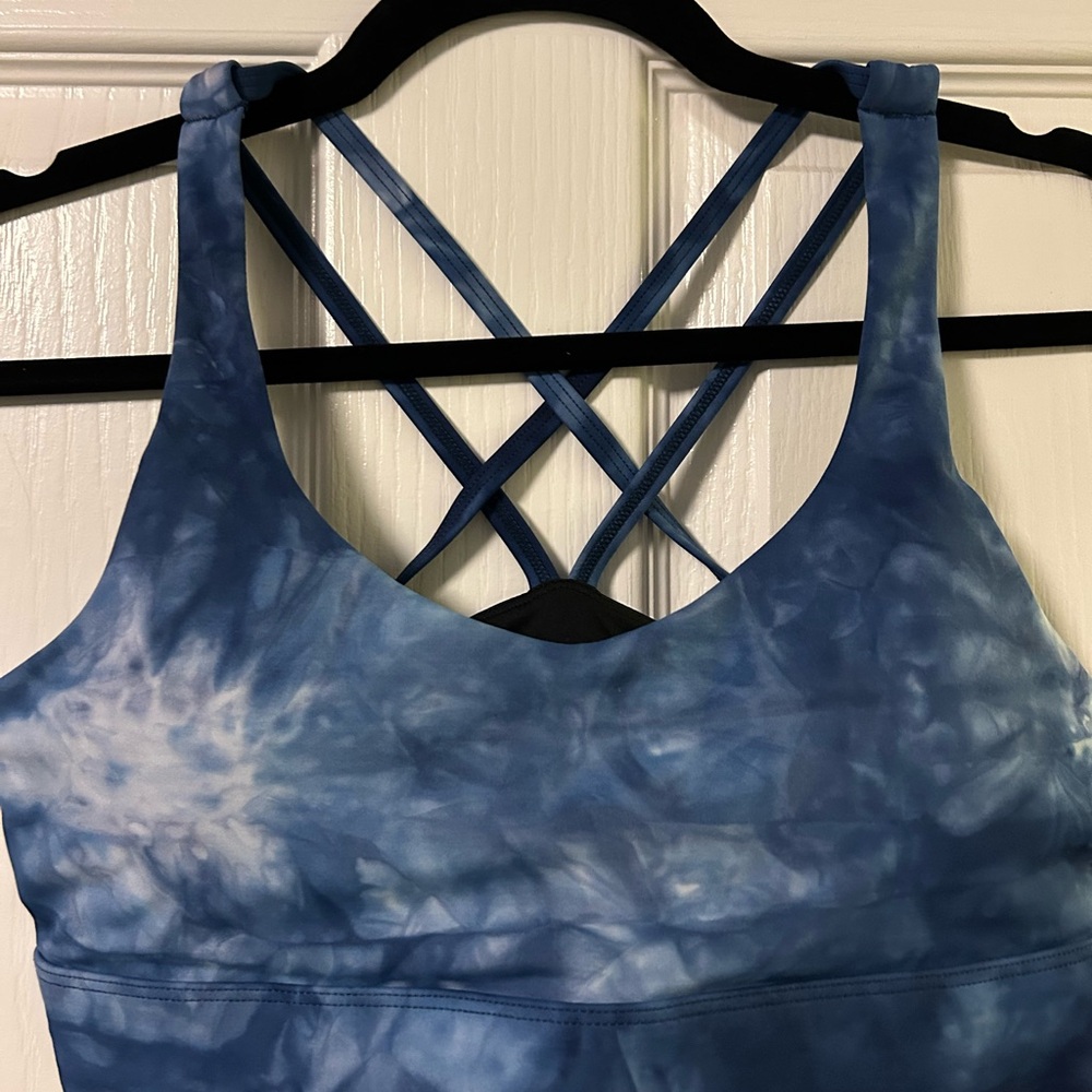 ZYIA Blue Tie-Dye Light n Toght Sports Bra